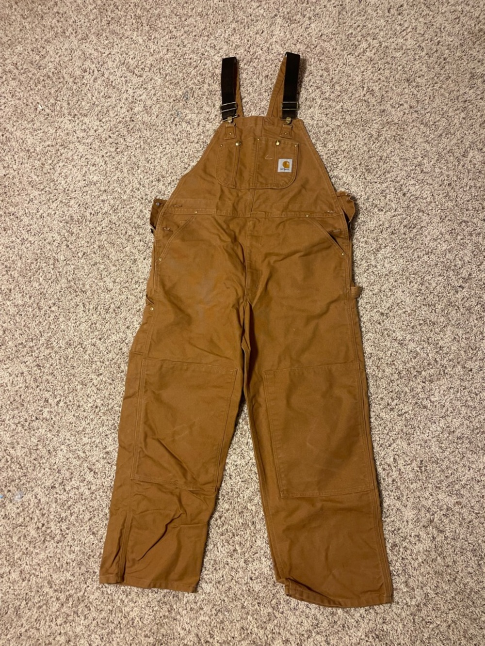 Men’s Carhartt Brown/Tan Duck Bib Overalls
